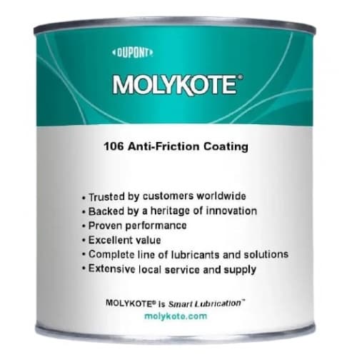 Molykote 106 AFC Sơn phủ chống ma sát đóng rắn bằng nhiệt màu xám đen lon 500 g / Molykote 106 AFC Anti-friction coating heat-curing dark gray 500 g can Molykote 106 AFC Sơn phủ chống ma sát đóng rắn bằng nhiệt màu xám đen lon 500 g / Molykote 106 AFC Anti-friction coating heat-curing dark gray 500 g can