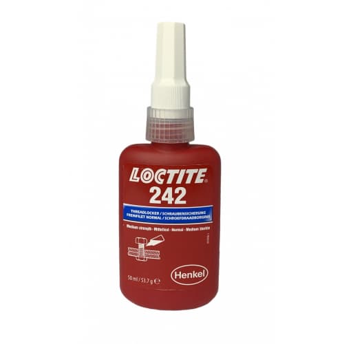 Loctite 242 Khóa ren độ bền trung bình màu xanh chai 50 ml / Loctite 242 Medium strength threadlocker blue 50 ml bottle Loctite 242 Khóa ren độ bền trung bình màu xanh chai 50 ml / Loctite 242 Medium strength threadlocker blue 50 ml bottle