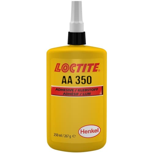 Loctite AA 350 Chất kết dính gốc acrylic chữa bệnh bằng ánh sáng chai 250ml trong suốt / Loctite AA 350 Light-cure acrylic-based adhesive clear 250ml bottle Loctite AA 350 Chất kết dính gốc acrylic chữa bệnh bằng ánh sáng chai 250ml trong suốt / Loctite AA 350 Light-cure acrylic-based adhesive clear 250ml bottle