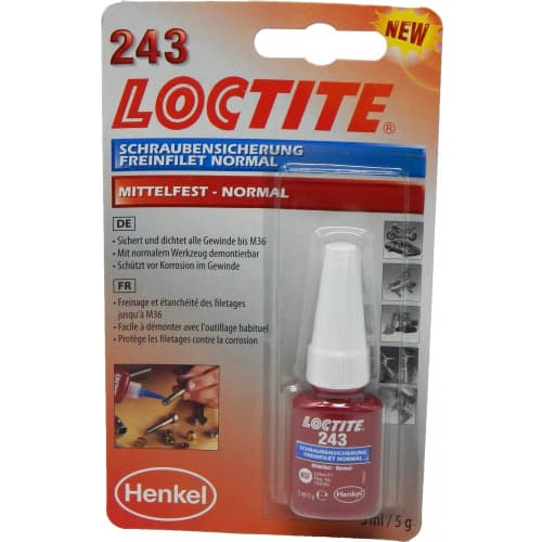 Loctite 243 Threadlocker độ bền trung bình màu xanh 5 ml / Loctite 243 Threadlocker medium strength blue 5 ml Loctite 243 Threadlocker độ bền trung bình màu xanh 5 ml / Loctite 243 Threadlocker medium strength blue 5 ml