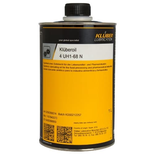 Klüberoil 4 UH1-68 N Dầu bôi trơn tổng hợp cho ngành thực phẩm 1L / Klüberoil 4 UH1-68 N Synthetic lubricating oils for food industry 1L Klüberoil 4 UH1-68 N Dầu bôi trơn tổng hợp cho ngành thực phẩm 1L / Klüberoil 4 UH1-68 N Synthetic lubricating oils for food industry 1L