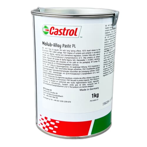 Keo dán hợp kim Castrol Molub-Alloy PL với MoS2 màu đen lon 1kg / Castrol Molub-Alloy Paste PL Assembly paste with MoS2 black 1kg can Keo dán hợp kim Castrol Molub-Alloy PL với MoS2 màu đen lon 1kg / Castrol Molub-Alloy Paste PL Assembly paste with MoS2 black 1kg can
