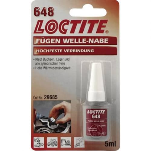 Loctite 648 Hợp chất chống thấm cường độ cao màu xanh lá cây chai 5ml / Loctite 648 Retaining compound high strength green 5ml bottle Loctite 648 Hợp chất chống thấm cường độ cao màu xanh lá cây chai 5ml / Loctite 648 Retaining compound high strength green 5ml bottle