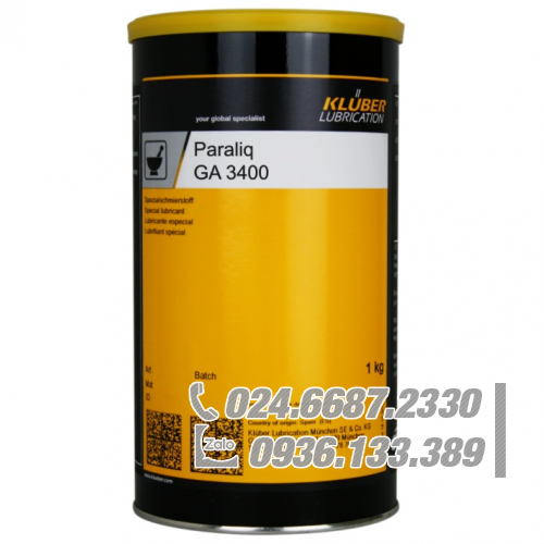 Klüber Paraliq GA 3400 Mỡ bánh răng dạng lỏng dùng cho chế biến thực phẩm lon 1kg / Klüber Paraliq GA 3400 Fluid gear grease for food-processing 1kg can Klüber Paraliq GA 3400 Mỡ bánh răng dạng lỏng dùng cho chế biến thực phẩm lon 1kg / Klüber Paraliq GA 3400 Fluid gear grease for food-processing 1kg can