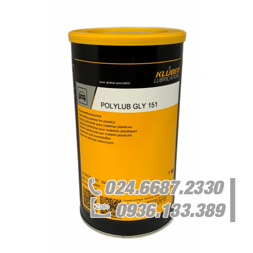 Klüber POLYLUB GLY 151 Mỡ bôi trơn tổng hợp đặc biệt 1kg / Klüber POLYLUB GLY 151 Special synthetic lubricating grease 1kg Klüber POLYLUB GLY 151 Mỡ bôi trơn tổng hợp đặc biệt 1kg / Klüber POLYLUB GLY 151 Special synthetic lubricating grease 1kg