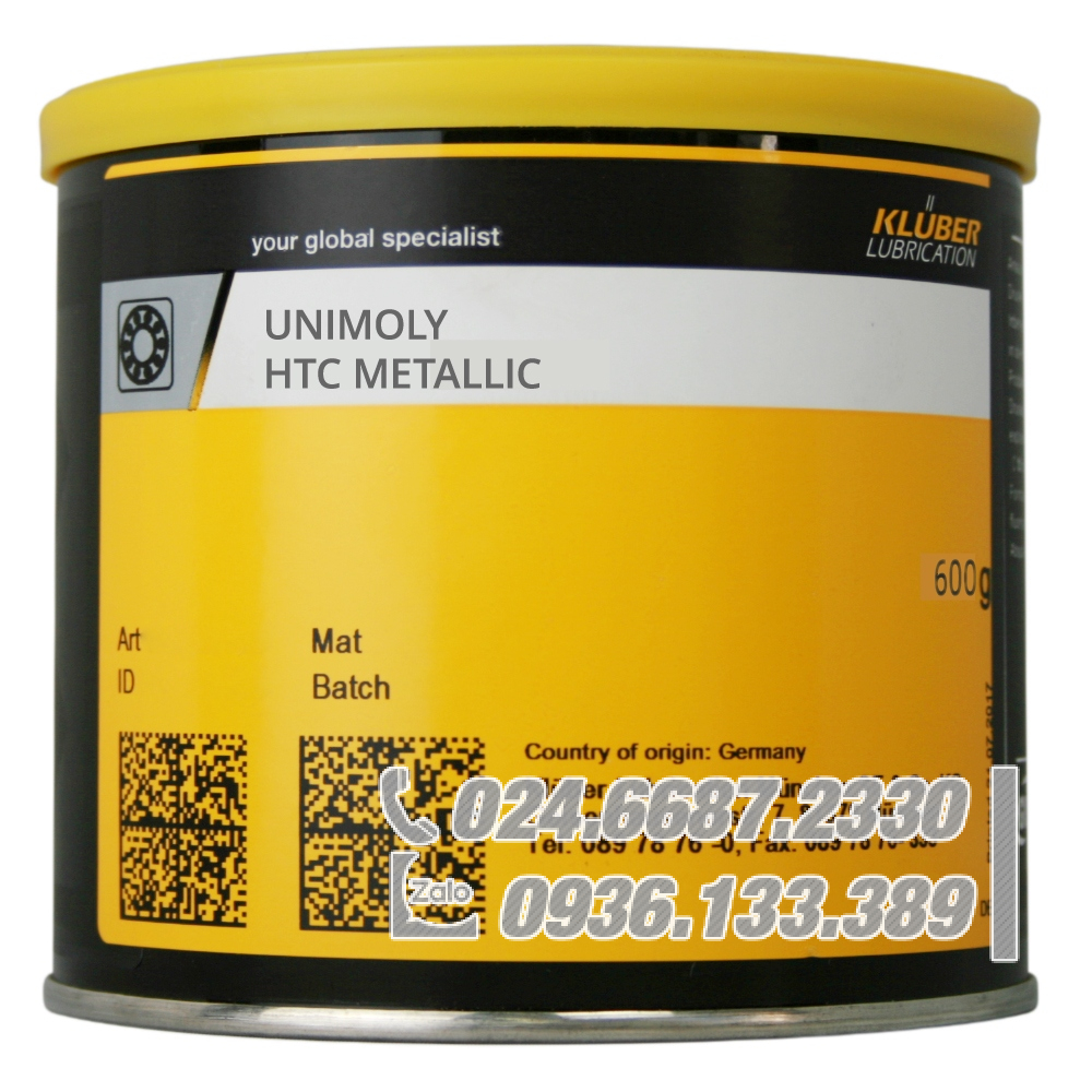 Klüber UNIMOLY HTC METALLIC Bột than chì nhiệt độ cao lon 600g / Klüber UNIMOLY HTC METALLIC High-temperature graphite paste 600g can Klüber UNIMOLY HTC METALLIC Bột than chì nhiệt độ cao lon 600g / Klüber UNIMOLY HTC METALLIC High-temperature graphite paste 600g can