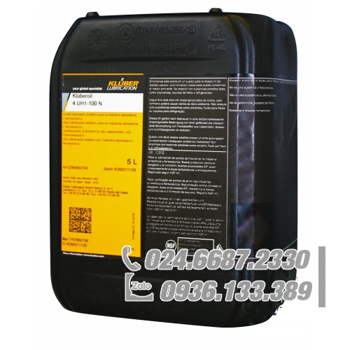 Klüberoil 4 UH 1 100 N Dầu bôi trơn tổng hợp cho ngành thực phẩm 5L / Klüberoil 4 UH 1 100 N Synthetic lubricating oil for food industry 5L Klüberoil 4 UH 1 100 N Dầu bôi trơn tổng hợp cho ngành thực phẩm 5L / Klüberoil 4 UH 1 100 N Synthetic lubricating oil for food industry 5L