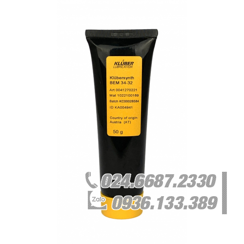 Klübersynth BEM 34-32 Mỡ bôi trơn tổng hợp ống 50g / Klübersynth BEM 34-32 Synthetic smooth-running grease 50g tube Klübersynth BEM 34-32 Mỡ bôi trơn tổng hợp ống 50g / Klübersynth BEM 34-32 Synthetic smooth-running grease 50g tube