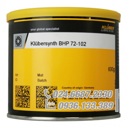 Klübersynth BHP 72-102 Mỡ nhiệt độ cao 600g / Klübersynth BHP 72-102 High temperature grease 600g Klübersynth BHP 72-102 Mỡ nhiệt độ cao 600g / Klübersynth BHP 72-102 High temperature grease 600g