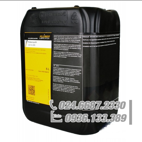 Klübersynth GH 6-220 Bánh tổng hợp hiệu suất cao 5 Lít / Klübersynth GH 6-220 Synthetic high-performance gear 5 Liter Klübersynth GH 6-220 Bánh tổng hợp hiệu suất cao 5 Lít / Klübersynth GH 6-220 Synthetic high-performance gear 5 Liter