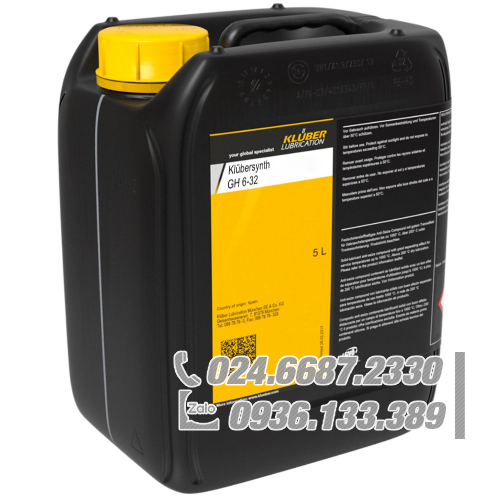 Klübersynth GH 6-32 Dầu bánh răng hiệu suất cao tổng hợp hộp 5L / Klübersynth GH 6-32 Synthetic high-performance gear oil 5L canister Klübersynth GH 6-32 Dầu bánh răng hiệu suất cao tổng hợp hộp 5L / Klübersynth GH 6-32 Synthetic high-performance gear oil 5L canister