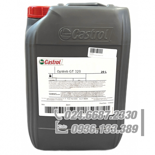 Castrol Optileb GT 320 Dầu nhớt bánh răng tổng hợp NSF H1 can 20l