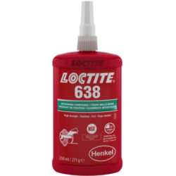 Loctite 638 Hợp chất giữ rắn nhanh màu xanh chai 250ml / Loctite 638 Fast curing retaining compound green 250ml bottle