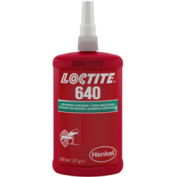 Loctite 640 Hợp chất giữ rắn chậm đóng rắn màu xanh lá chai 250ml / Loctite 640 Slow curing retaining compound green 250ml bottle