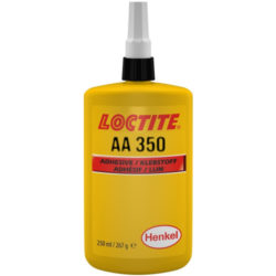 Loctite AA 350 Chất kết dính gốc acrylic chữa bệnh bằng ánh sáng chai 250ml trong suốt / Loctite AA 350 Light-cure acrylic-based adhesive clear 250ml bottle