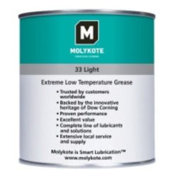 Mỡ silicon nhiệt độ thấp Molykote 33 1Kg lon nhẹ/vừa / Molykote 33 Low-temperature silicone grease 1Kg can light/medium
