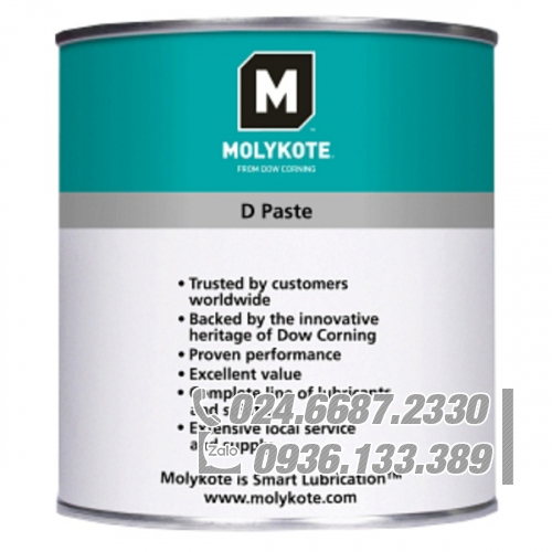 Molykote D Paste Chất bôi trơn để lắp ráp với lon PTFE màu trắng 1kg / Molykote D Paste Lubricant for assembly with PTFE white 1kg can Molykote D Paste Chất bôi trơn để lắp ráp với lon PTFE màu trắng 1kg / Molykote D Paste Lubricant for assembly with PTFE white 1kg can