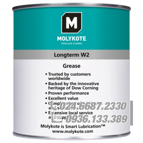 Molykote Longterm W2 Mỡ hiệu suất cao NLGI2 lon 1kg / Molykote