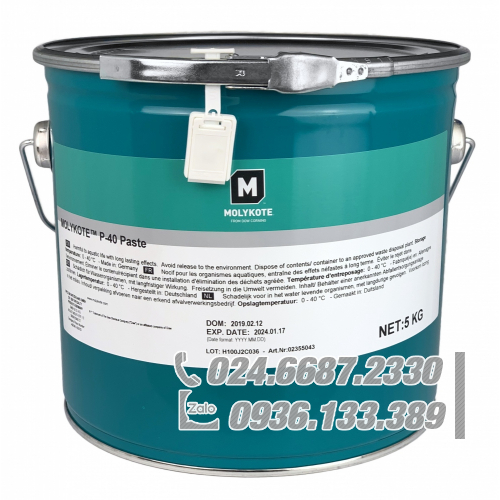 Molykote P40 Paste Keo bôi trơn không dính kim loại Thùng 5kg